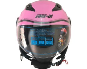 Resim Motosiklet ve Bisiklet Yarım Camlı Çocuk Kaskı Ce Abs Material Motor Kaskı Pink 