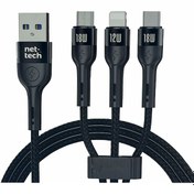 Resim Nettech NT-DC13 İp Örgü 100 CM Usb To Micro - Lightning - Type-C 