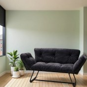 Resim Katlanır Yataklı Kanepe 2 Kişilik – Füme Mekanizmalı Çekyat Koltuk, Ergonomik Tasarım 