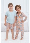 Resim For You Kids 4 Lü Siyah Biyeli Köpekli Desen Pijama Takımı Diğer