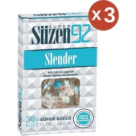 Resim Süzen92 Sigara Ağızlığı Filtresi Slender 3'lü Set 