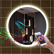 Resim Global Led Mirror 50 cm Bluetoothlu Dokunmatik Tuşlu Buğu Yapmayan Ledli Yuvarlak Banyo Aynası 