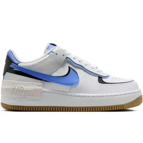 Resim Nike Air Force 1 Shadow Sneaker Unisex Hakiki Deri Günlük Spor Ayakkabı Beyaz Mavi 