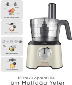 Resim Karaca 1,5 Litre Geniş Hazne 10 Farklı Aparatlı Mutfak Gıda Hazırlama Seti Mutfak Robotu 