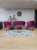 Resim ZAFİR Siyah Boyalı Tel Ayak Papatya Çay Seti Koltuk Takımı , Balkon, Salon, Ofis, Cafe Koltuk Takımı 