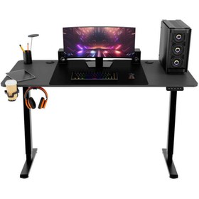 Resim Adore Mobilya Adore Gaming Elevator-X Yükseklik Ayarlı Oyuncu Masası - Siyah 160x72-117x75 cm 