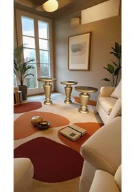 Resim Altın Renk Doğal Ahşap Mantar Sehpa Seti 3 Lü Yan Sehpa Takımı - Wooden Coffee Table Altın 