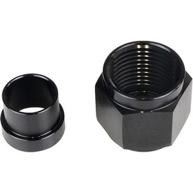 Resim Alüminyum Sert Hat Fitting, 1/2'' Od Alüminyum Boru İçin 8 An Dişi Boru Somunu Ve Kılıf, 1 Set Siyah 
