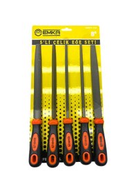 Resim 5 Parça 8&amp Apos &amp Apos Çelik Eğe Seti Balık Sırtı - Üçgen - Kare - Yuvarlak - Düz Geniş 