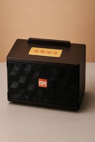 Resim FEPE Gerçek Ahşap Taşınabilir Şarjlı Bluetooth Hoparlör Subwoofer Ses Sistemi 