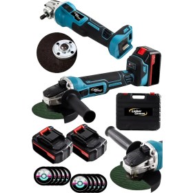 Resim 21V 3AH Brushless Motorlu 115MM Akülü Taşlama ve Spiral Kesici Seti (10 Parça) 