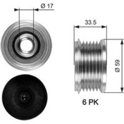 Resim GATES ALTERNATOR KASNAGI ( FIAT SCUDO 2.0 JTD 01-06 DUCATO 2.0JTD 01-02 PEUGEOT 206 1.4 1.6HDI 04-) 