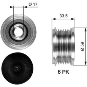 Resim GATES ALTERNATOR KASNAGI ( FIAT SCUDO 2.0 JTD 01-06 DUCATO 2.0JTD 01-02 PEUGEOT 206 1.4 1.6HDI 04-) 