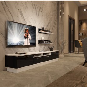 Resim Decoraktiv Trendstyle 220r Mdf Tv Ünitesi Tv Sehpası - Beyaz - Siyah 