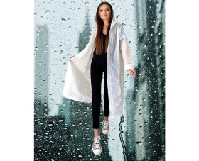 Resim Shopiolog Kadın Erkek Yağmurluk Kapüşonlu Çıtçıtlı Eva Siyah Yağmurluk 