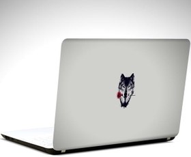Resim Kurt ve Gül Minimal Laptop Sticker 13 İnch (34X24CM) 