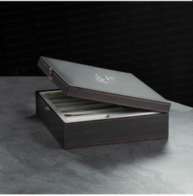 Resim Nehir Katre Sade 12 Kişilik 84 Parça Deri Kutulu Çatal Kaşık Bıçak Takımı Gümüş 