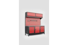 Resim Dorf 2 Metre Modüler Üst Dolaplı 10 Çekmeceli Çalışma Tezgahı Boş 