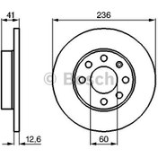 Resim Bosch Fren Diski Ön 6d 236mm Corsa B Vectra A B 95 