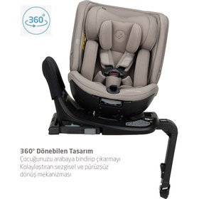 Resim Maxi-Cosi Spinel 360 Plus i-Size Dijital Göstergeli Dönebilen Yatabilen Isofix'li 0-36 kg Oto Koltuğu Authentic Truffle 