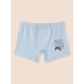 Resim Natuline Erkek Çocuk Organik Pamuklu Likralı Boxer Game Over 3'lü Paket Mavi - Mavi / 9-10 Yaş 