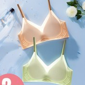 Resim 2 Adet Kadınlar İçin Dikişsiz Kablosuz Braletler - Ultra İnce, Hafif, Nefes Alabilen Naylon Karışımı, Bej & Beyaz, Orta Destekli Rahat Kalıp, Balenksiz, Günlük Kıyafetler İçin Mükemmel, Dikişsiz Sütyen 