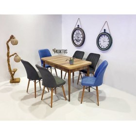 Resim Kaktüs Avm 6 Kişilik Açılır Masa Sandalye Takımı Mutfak Masası Takımı Salon Masası Yemek Masası Masa Takımı 