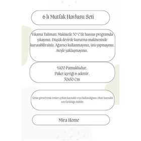 Resim 6 Parça Mutfak Havlusu Seti %100 Pamuklu Dalga Çok Renkli 