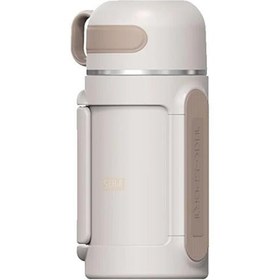 Resim Vagonlife Tkk T2011 1000ml Askılı Bardaklı Beyaz Çelik Matara 