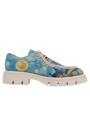 Resim Dogo Kadın Vegan Mavi Loafer - Sea Sparkles Tasarım 
