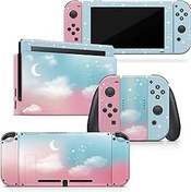 Resim Tacky Design Nintendo Switch Cilt ile Uyumlu - Premium Vinil 3M Pastel Yıldızlı Gökyüzü Nintendo Switch Çıkartma Seti - Konsol, Dock, Joy Con için Anahtar Kılıfı - Çıkartma Tam Sarma 