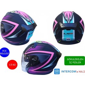 Resim SEVGENT Kask Lss Çenesiz Vizörlü Mat Siyah (A) Fuşya Xxl Beden 