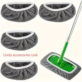 Resim 2 adet/4 adet Mikrofiber Temizlik Bezleri 4 Paket, Yeniden Kullanılabilir, Standart Süpürgelerle Uyumlu, Ultra İnce Örgü Kumaş, Çok Amaçlı, Oturma Odası, Yatak Odası, Banyo, Mutfak Zeminleri için Uygun - Islak veya Kuru Kullanım 