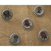 Resim FanomCraft Vintage Gazoz Kapağı Rozet 5'li Set 