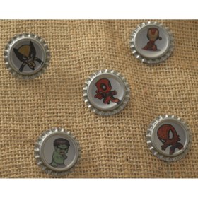 Resim FanomCraft Vintage Gazoz Kapağı Rozet 5'li Set 