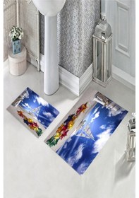 Resim Multi Kaymaz Taban Tekne Tema Banyo Paspas Bp-8 çok renkli 