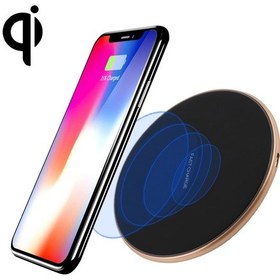 Resim A-1 Yuvarlak Şekil Akıllı Qi Standart Kablosuz Şarj Cihazı, Hızlı Şarj Desteği Siyah᪉ 