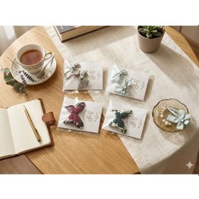 Resim Kelebek Ve Pötikare Desenli Fiyonklu Saç Tokası - 4lü Set Çok Renkli 