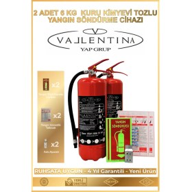 Resim Vallentina 6kg Tozlu Yangın Söndürme Cihazı Ruhsata Uygun Tse-Hyb/ce Belgeli(Talimat-Levha-Askı Aparatlı)2-ADET 