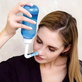Resim 1 Adet Burun Yıkama Şişesi, Neti Pot Sinüs Yıkama Şişesi, Burun Temizleyici Burun İrrigasyon Seti BPA Free-Burun Bakımı Rinit Burun Alerjik Soğuk Grip Hemşirelik 300/500ml 