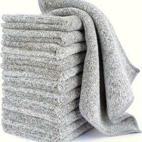 Resim 6/12/18 Adet Mikrofiber Temizlik Bezleri - Yüksek Emici, Tüysüz Mutfak Havluları Ev Temizliği ve Araba Yıkama İçin, Yağ ve Lekeleri Etkili Çıkarır 