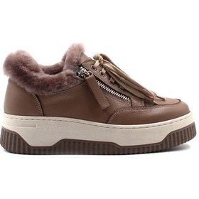 Resim Hakiki Deri Kürklü Kadın Casual Ayakkabı 142kza15 001 