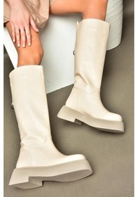 Resim Fox Shoes R610067009 Bej Kalın Tabanlı Çizme Bej 