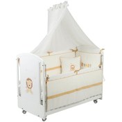 Resim Meltem Kids Sweet Lion Anne Yanı Ahşap Sallanır Beşik 60x120 Cm Beyaz-lion Beyaz 