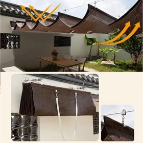 Resim Geri çekilebilir U şeklinde Dalga Gölge Tente Dış Mekan UV Dayanıklı Güneşlik Gölgelik HDPE Pergola Tente Veranda Havalandırma için (Boyut: G 0,8 * U5m/G2,62 * U16,12,5 m) 