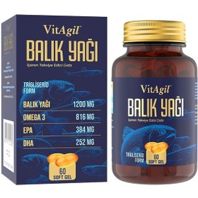 Resim VitAgil Omega 3 1200 Balık Yağı 60 Tablet 