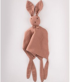 Resim Cigit Tavşan Müslin Uyku Arkadaşı Yıkanmıştır 40x40 Cm Açık Kahve 