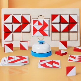 Resim İki Oyunculu Ahşap Savaş Oyunu Bulmacası - Renk Tanıma, Konsantrasyon, El-Göz Koordinasyonu, Yaratıcı ve Mantıksal Düşünme, Uzamsal Muhakeme, Analitik Beceriler, Hayal Gücü ve Zeka Gelişimi, İnşa Yetenekleri ile Eğitici Yığın ve Sıralama Oyuncağı - 3+ Yaş İçin İdeal 