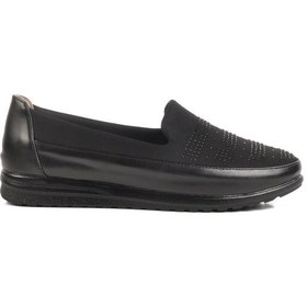 Resim Siyah Hakiki Deri Jel Taban Anatomik Kadın Casual Ayakkabı 227 Z Siyah 