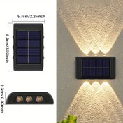 Resim 2/4 adet 6 LED Güneş Enerjili İki Renkli, Soğuk ve Sıcak Işıklı, Akıllı Işık Sensörü, Dokunmatik Açma/Kapama, Teras, Sokak, Peyzaj, Bahçe, Düğün Kamp Dekoratif Işıklar, GANXIN 